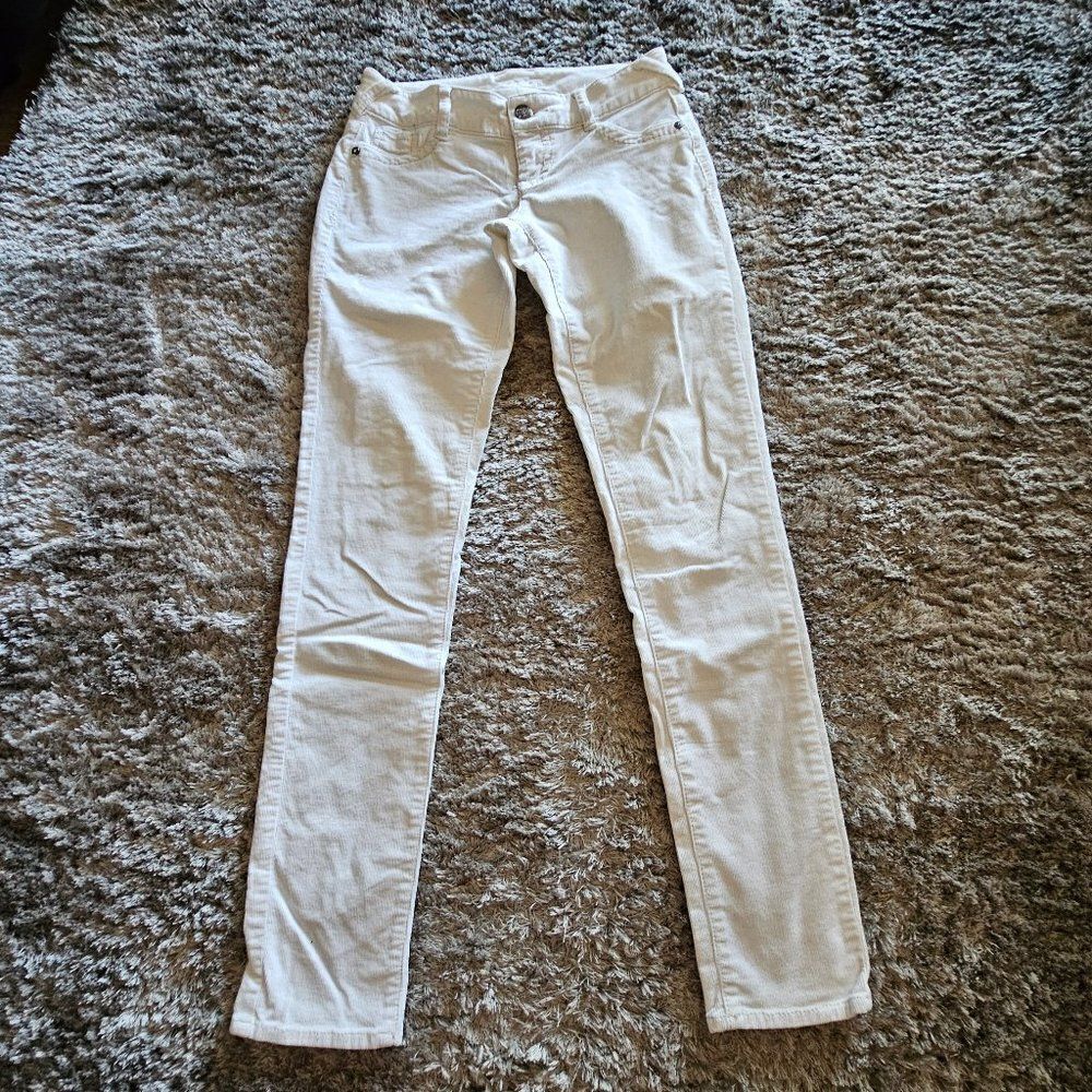 Women's Maurices White Corduroy Skinny Jegging Pants Size Extra Small